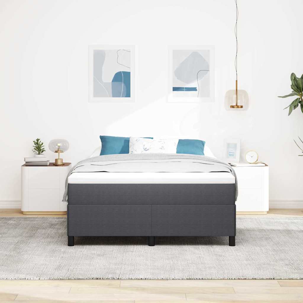 vidaXL Łóżko sprężynowe ciemnoszary 140 x 190 cm Tkanina sztruksowa