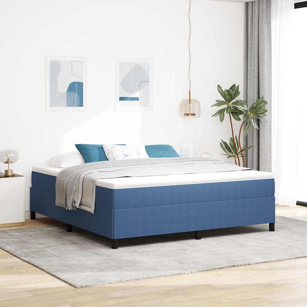 vidaXL Łóżko sprężynowe niebieski 180 x 200 cm Tkanina sztruksowa