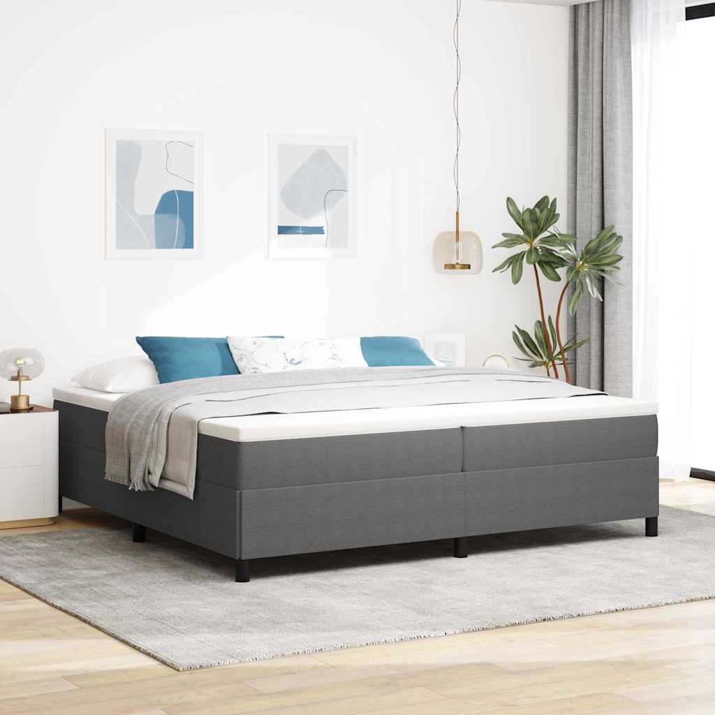 vidaXL Łóżko sprężynowe jasnoszary 200 x 200 cm Tkanina sztruksowa
