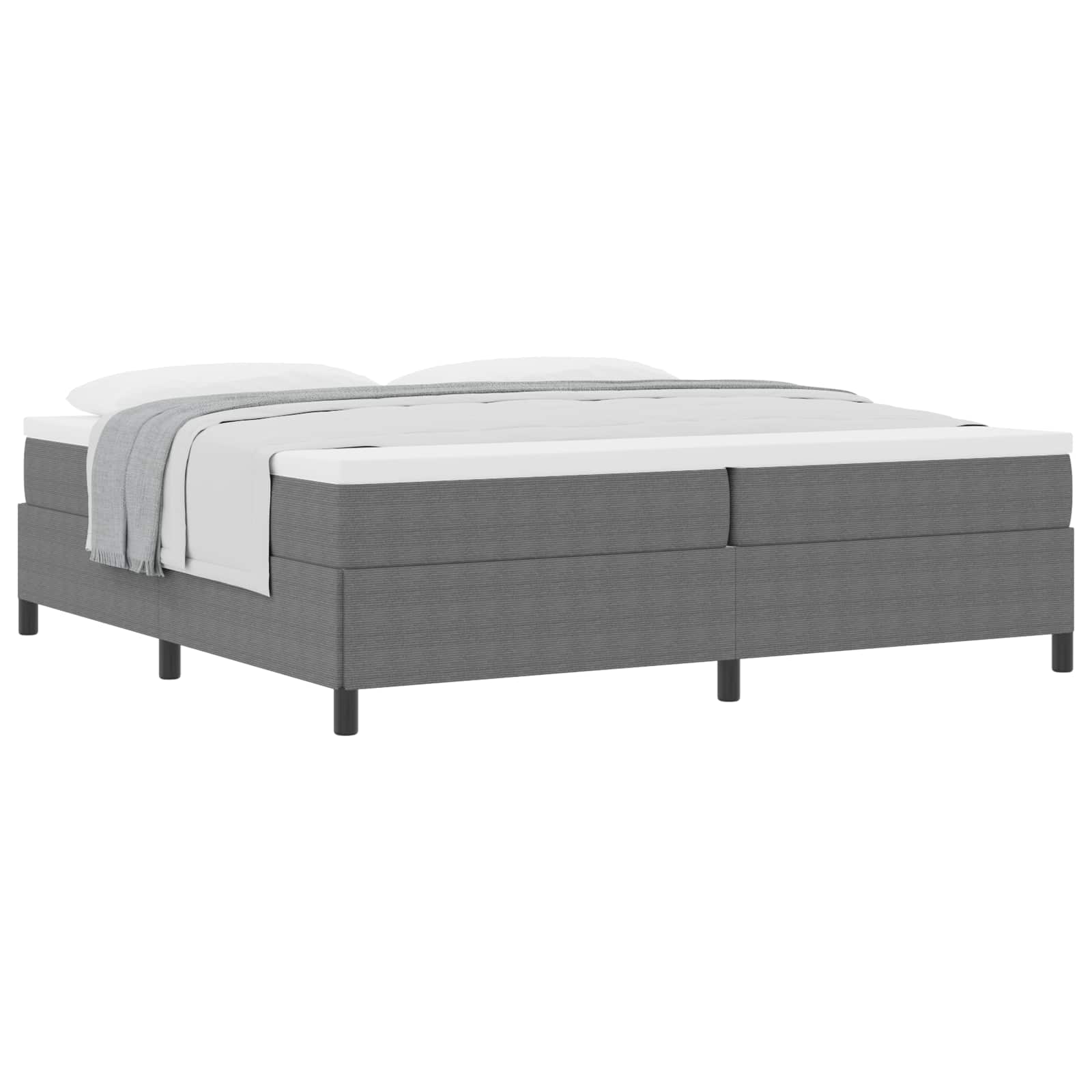 vidaXL Łóżko sprężynowe jasnoszary 200 x 200 cm Tkanina sztruksowa