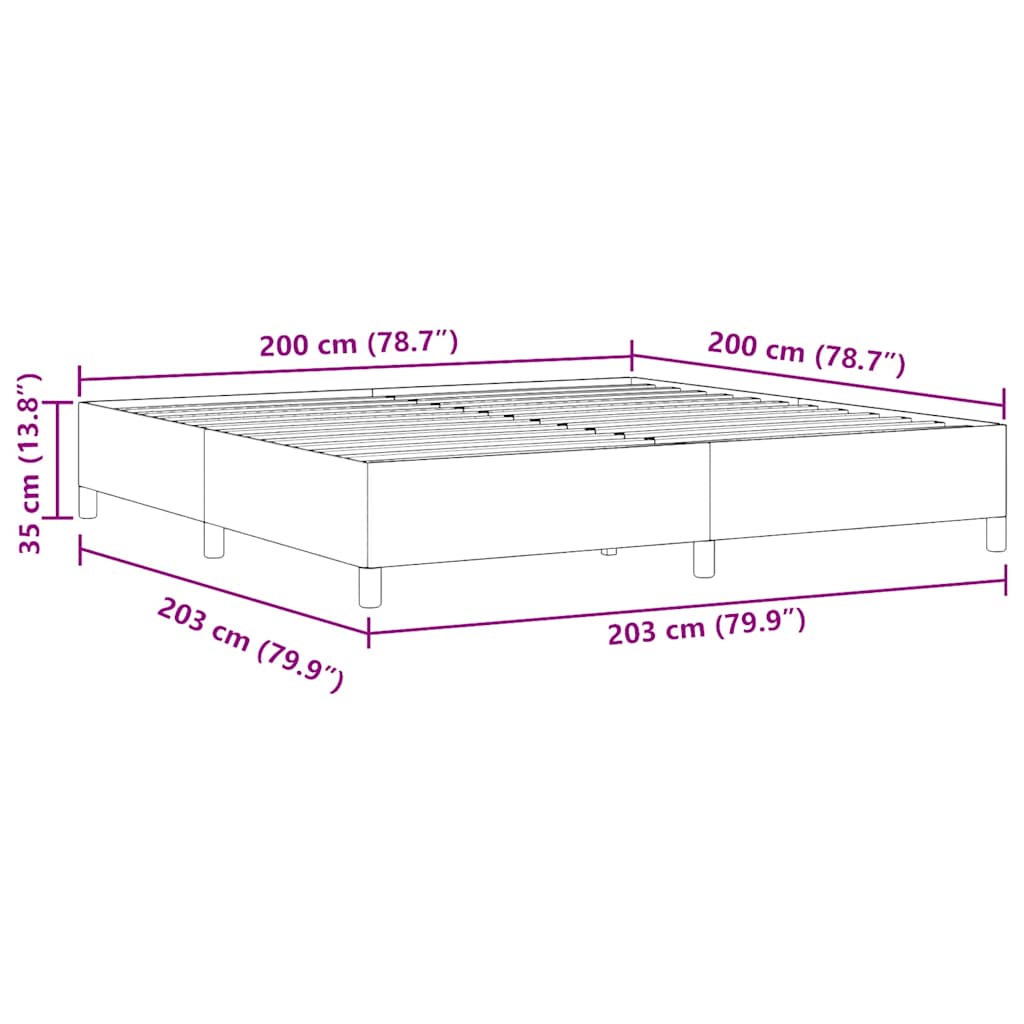 vidaXL Łóżko sprężynowe jasnoszary 200 x 200 cm Tkanina sztruksowa