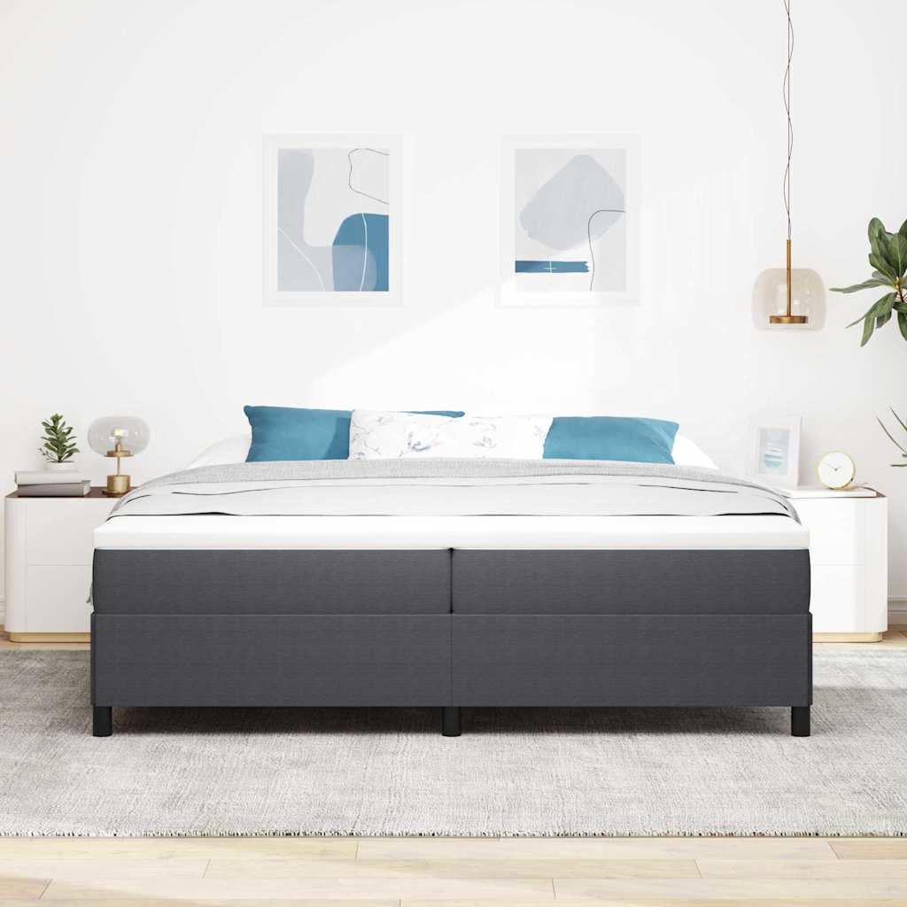 vidaXL Łóżko sprężynowe ciemnoszary 200 x 200 cm Tkanina sztruksowa