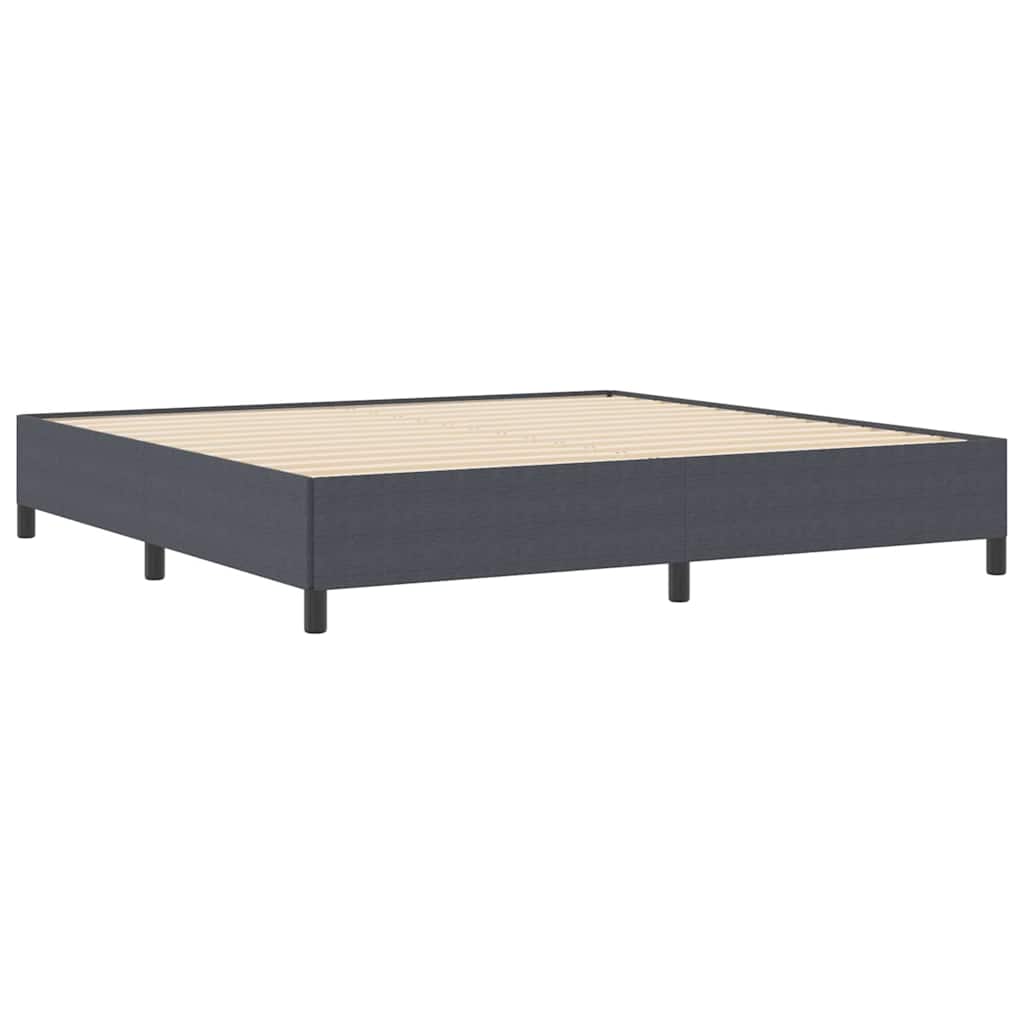 vidaXL Łóżko sprężynowe ciemnoszary 200 x 200 cm Tkanina sztruksowa
