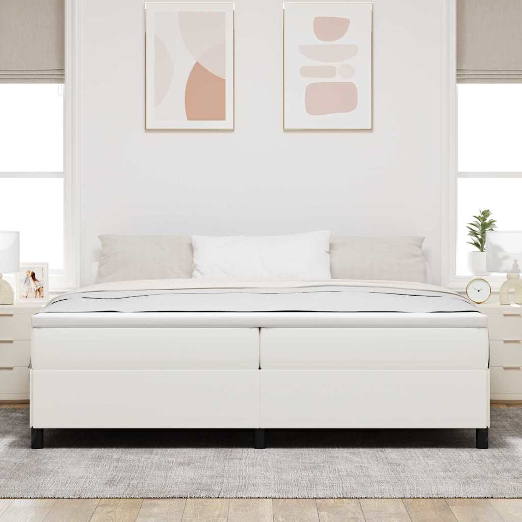 vidaXL Łóżko sprężynowe kremowy 200 x 200 cm Tkanina sztruksowa