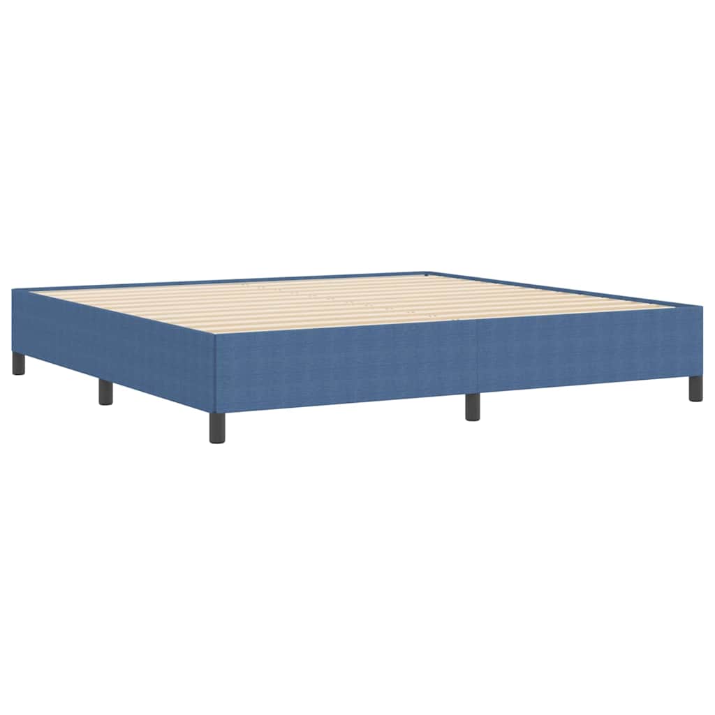 vidaXL Łóżko sprężynowe niebieski 200 x 200 cm Tkanina sztruksowa