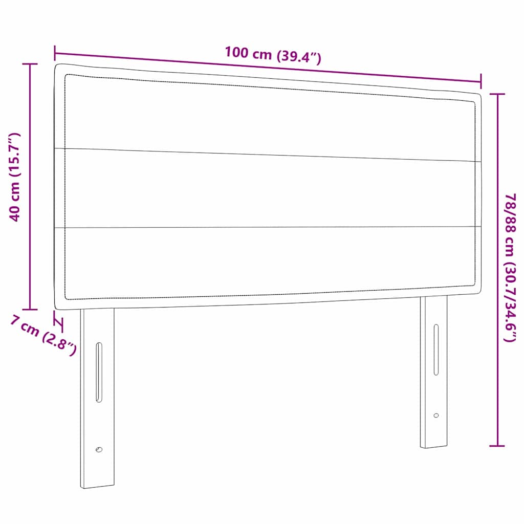 vidaXL Zagłówek Kremowy 100 cm tkanina
