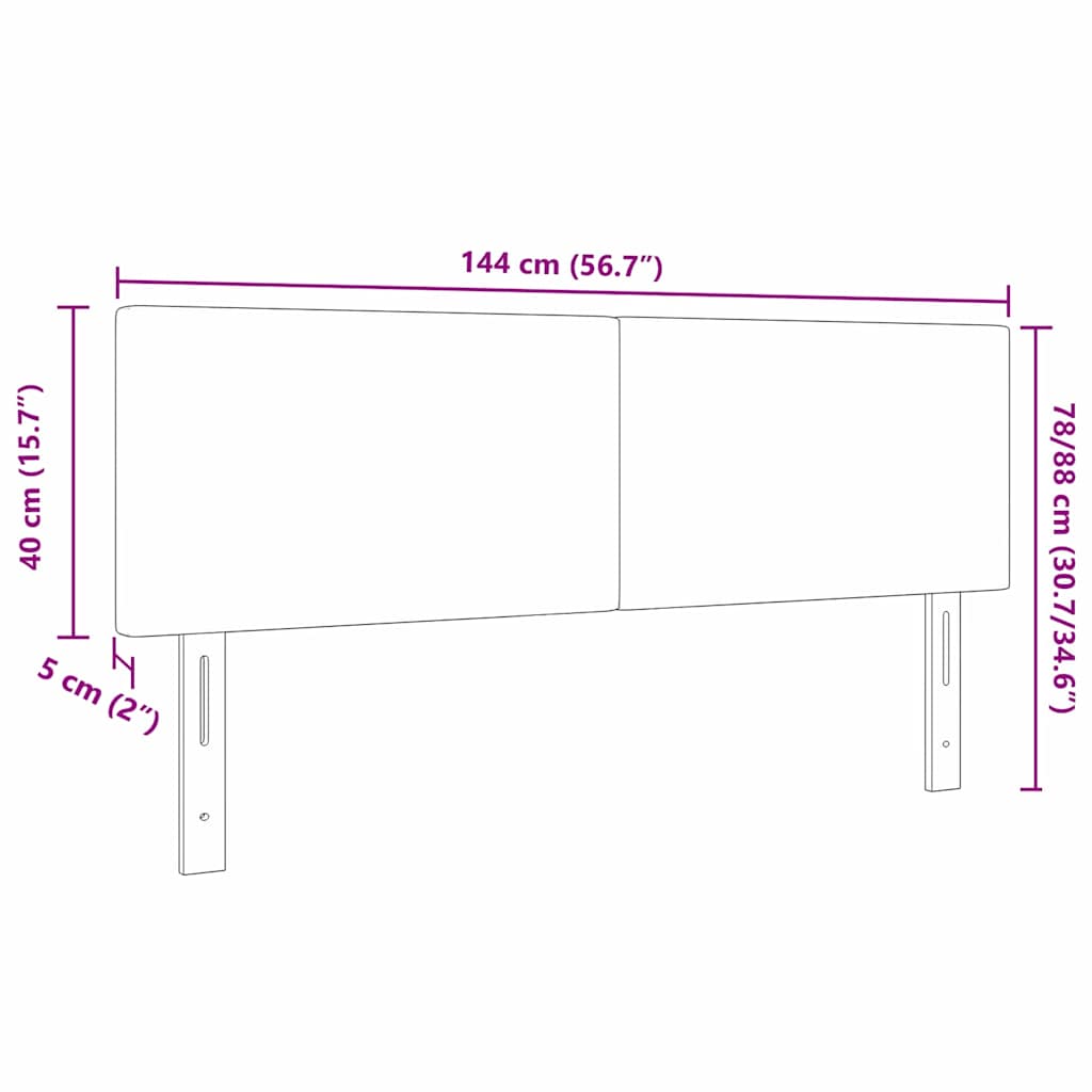 vidaXL Zagłówek Ciemnoszary 144 cm Tkanina sztruksowa