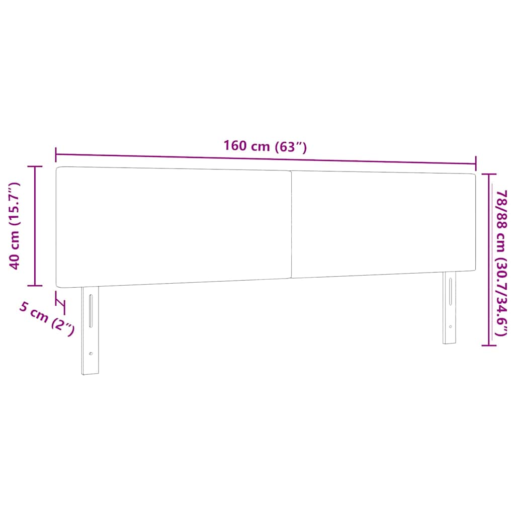 vidaXL Zagłówek Kremowy 160 cm Tkanina sztruksowa