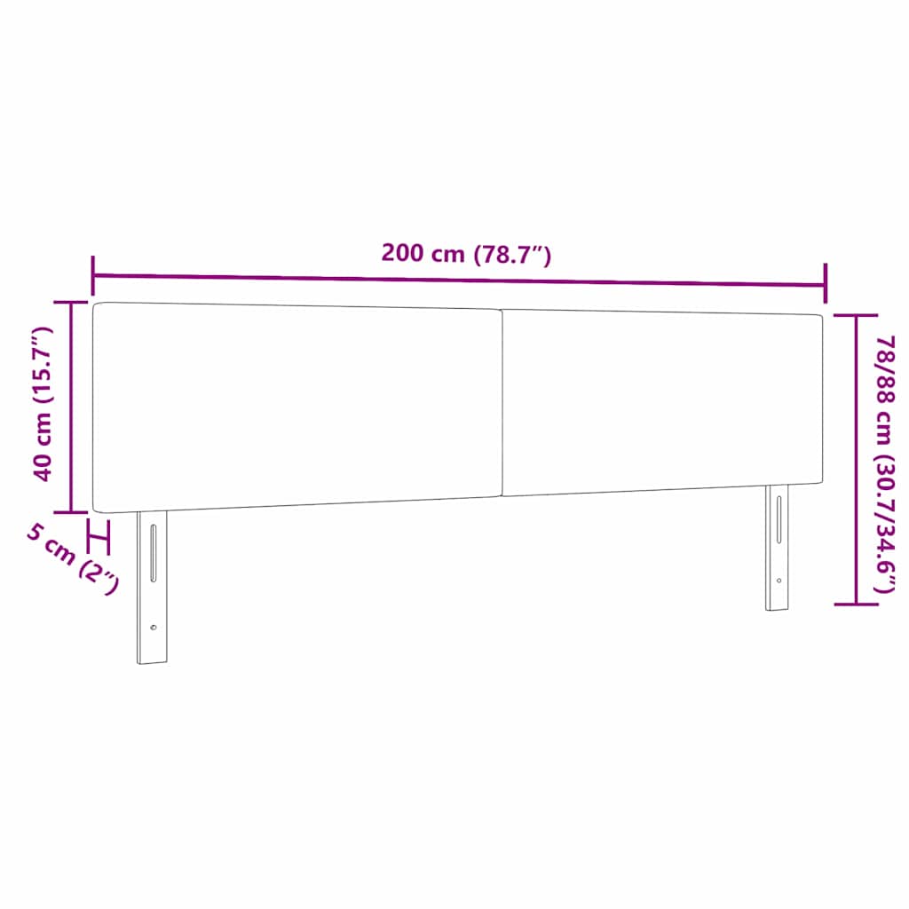vidaXL Zagłówek Kremowy 200 cm Tkanina sztruksowa