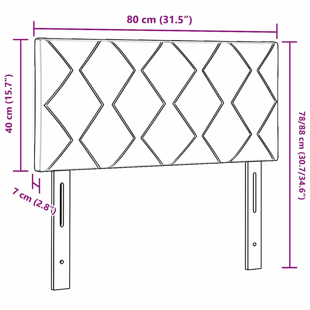 vidaXL Zagłówek Różowy 80 cm Aksamit