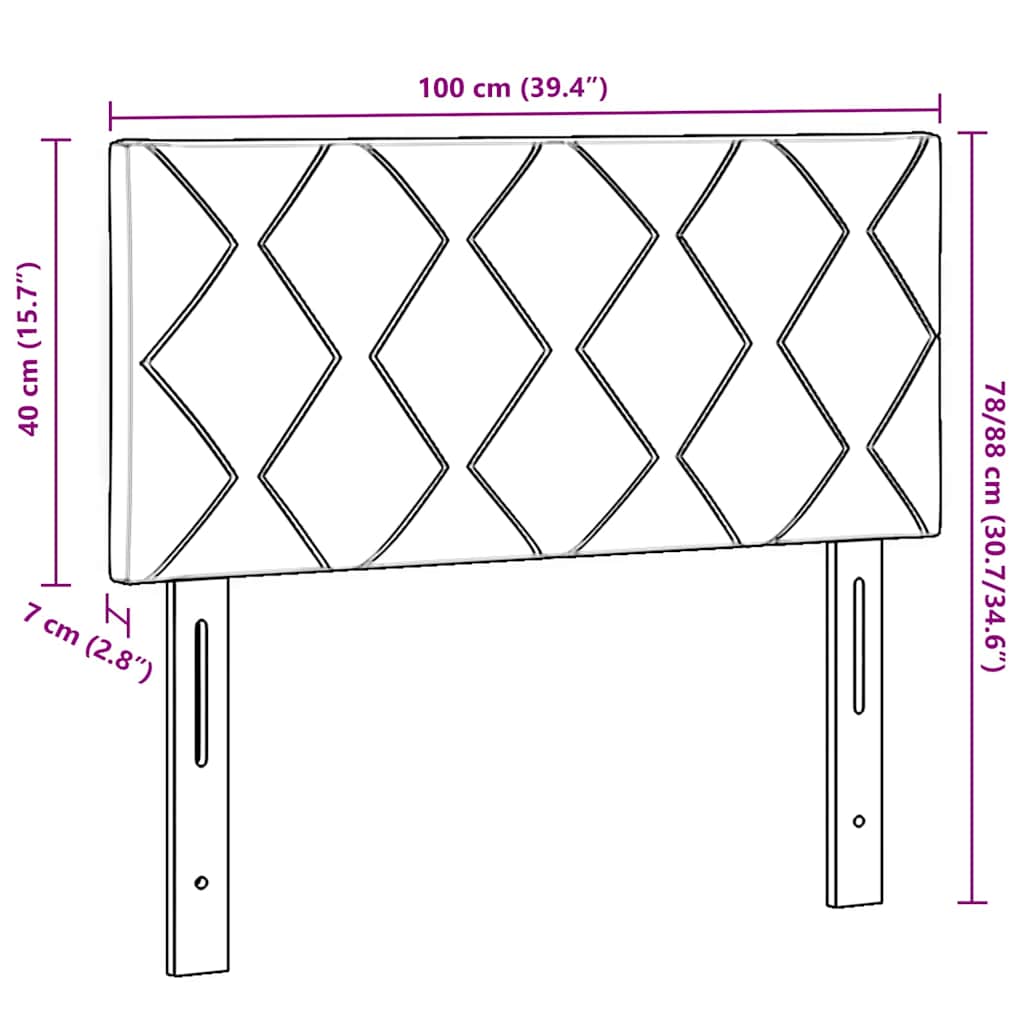 vidaXL Zagłówek Ciemnoszary 100 cm Aksamit
