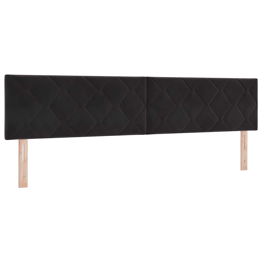 vidaXL Zagłówek Czarny 200 cm Aksamit