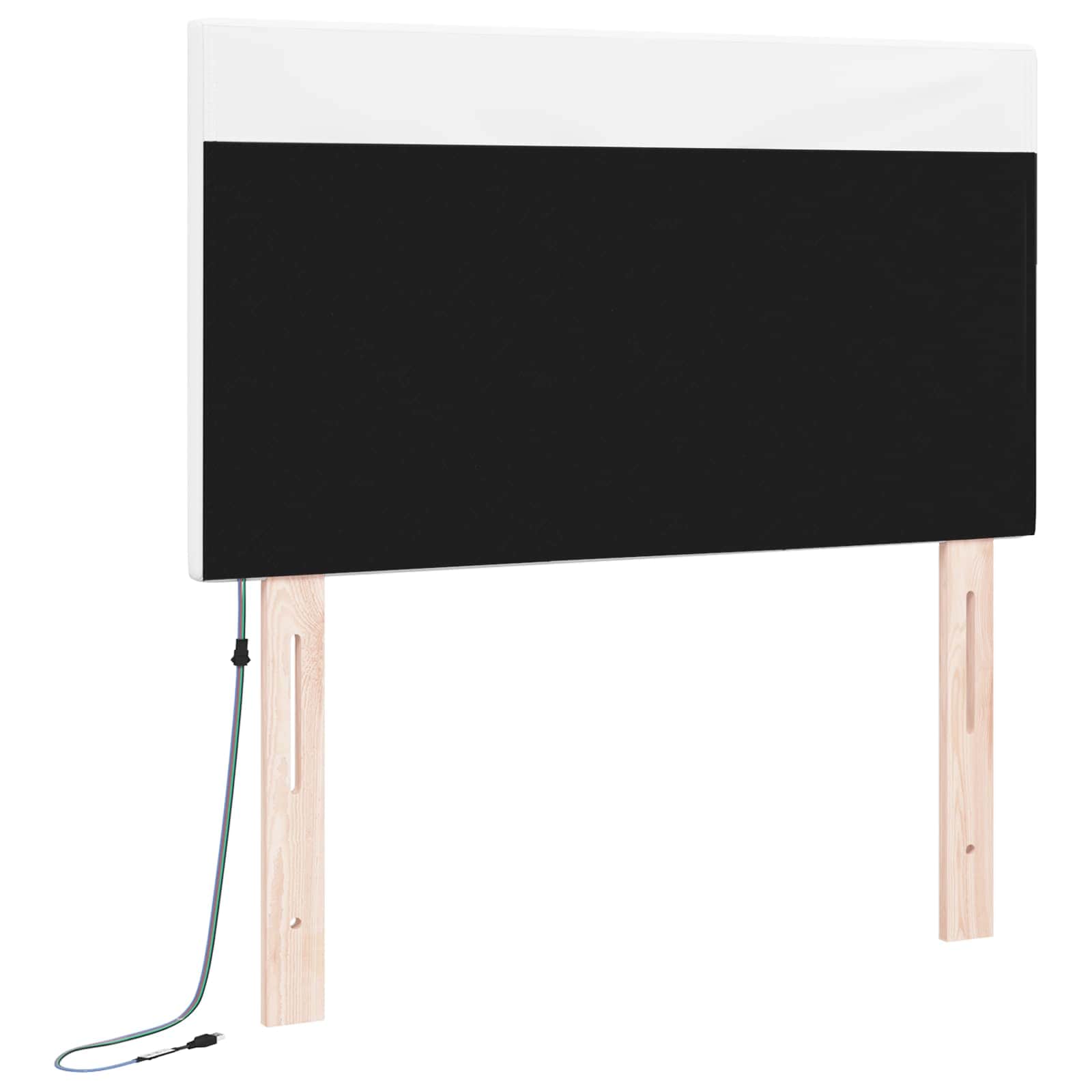 vidaXL Wezgłowie LED Biały 90 cm Skóra ekologiczna