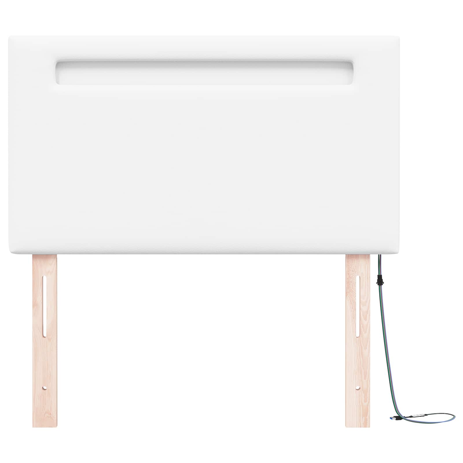 vidaXL Wezgłowie LED Biały 90 cm Skóra ekologiczna