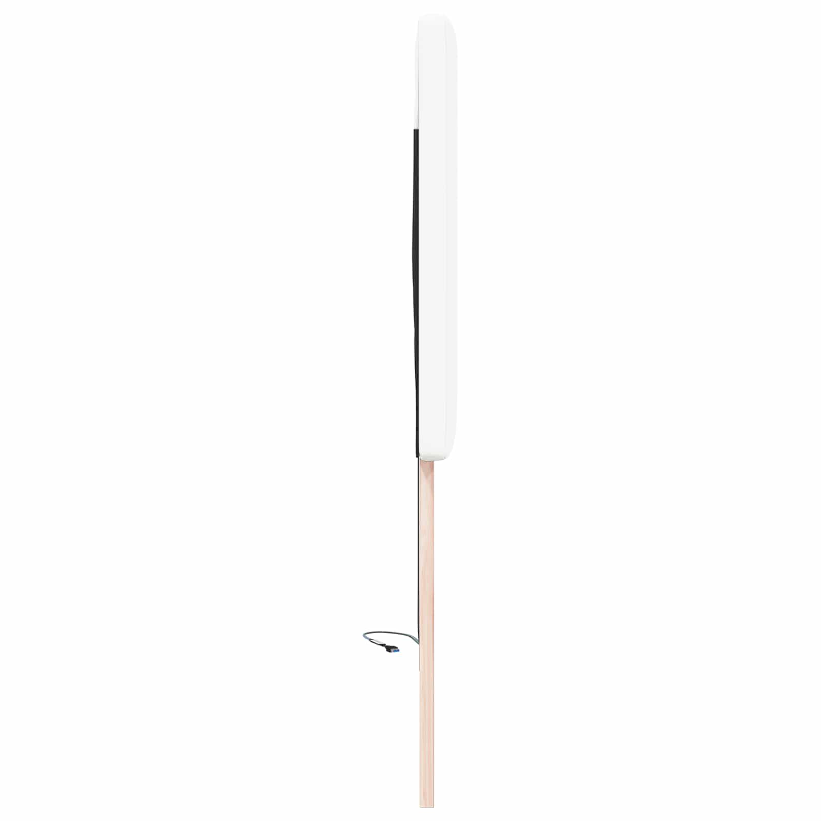 vidaXL Wezgłowie LED Biały 90 cm Skóra ekologiczna