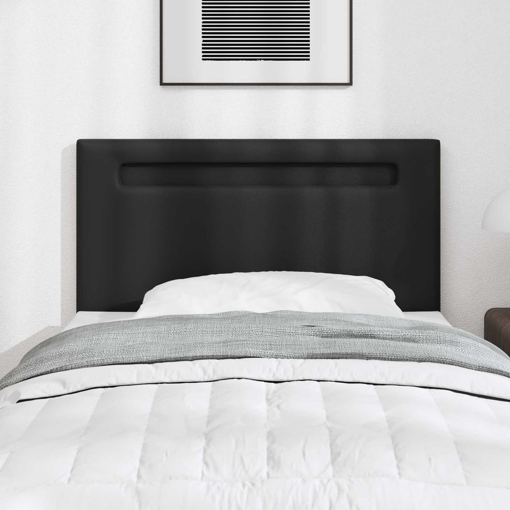 vidaXL Wezgłowie LED Czarny 100 cm Skóra ekologiczna