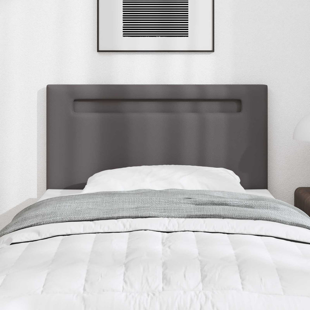 vidaXL Wezgłowie LED Szary 100 cm Skóra ekologiczna
