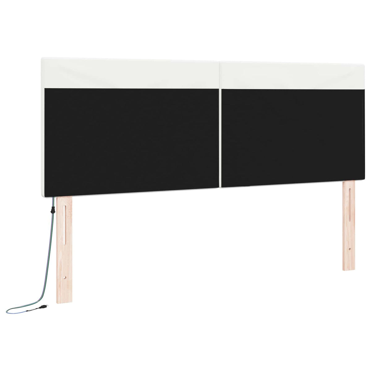 vidaXL Wezgłowie LED Biały 144 cm Skóra ekologiczna