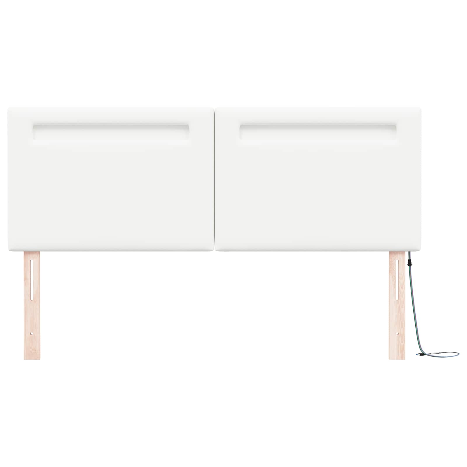 vidaXL Wezgłowie LED Biały 160 cm Skóra ekologiczna