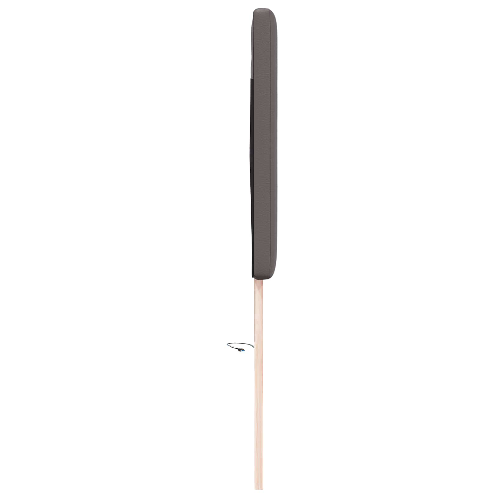 vidaXL Wezgłowie LED Szary 160 cm Skóra ekologiczna
