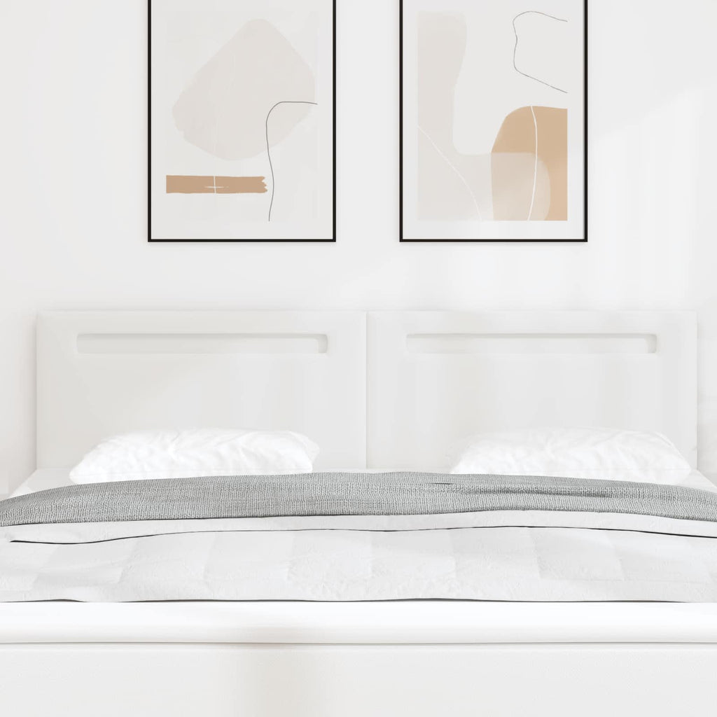 vidaXL Wezgłowie LED Biały 180 cm Skóra ekologiczna