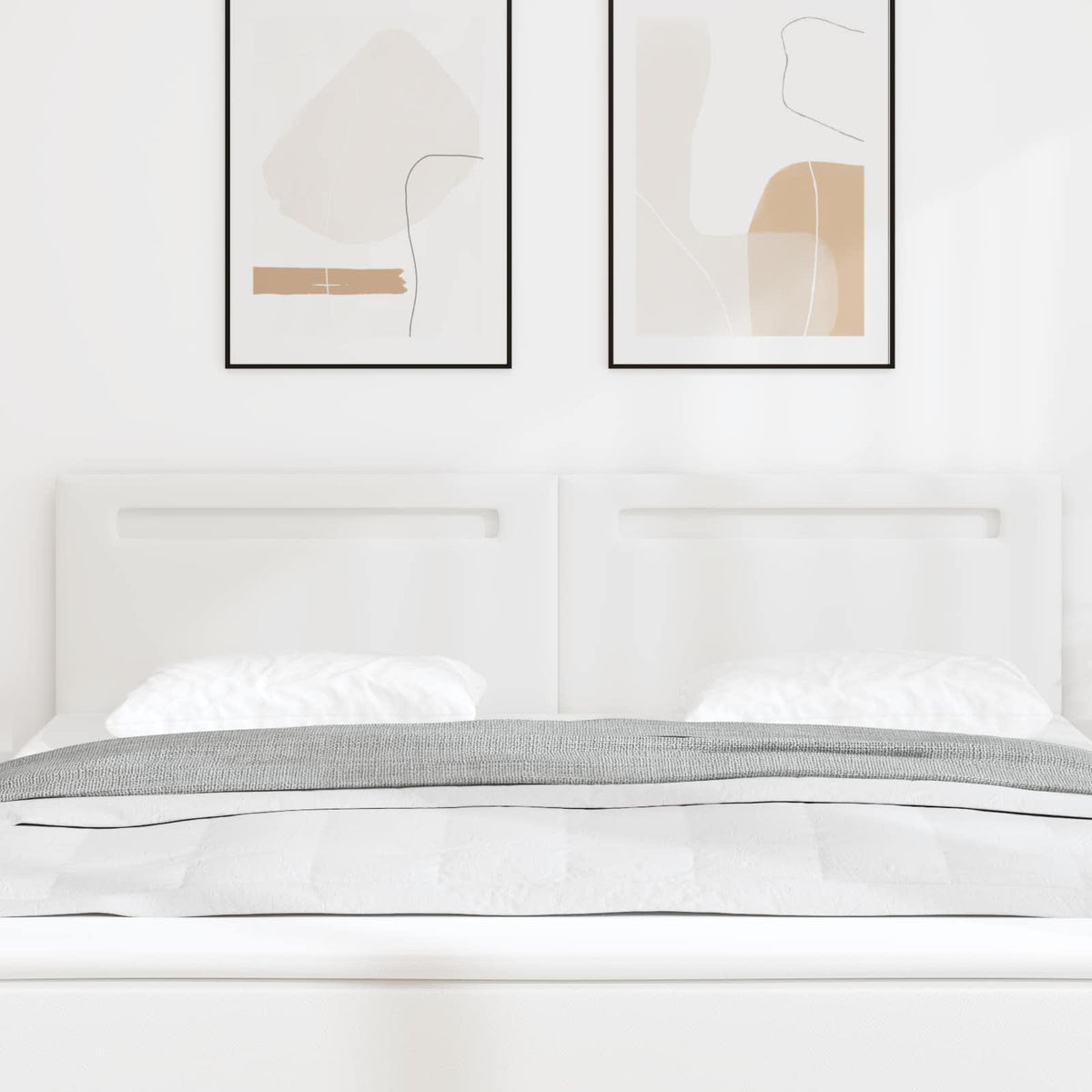 vidaXL Wezgłowie LED Biały 180 cm Skóra ekologiczna