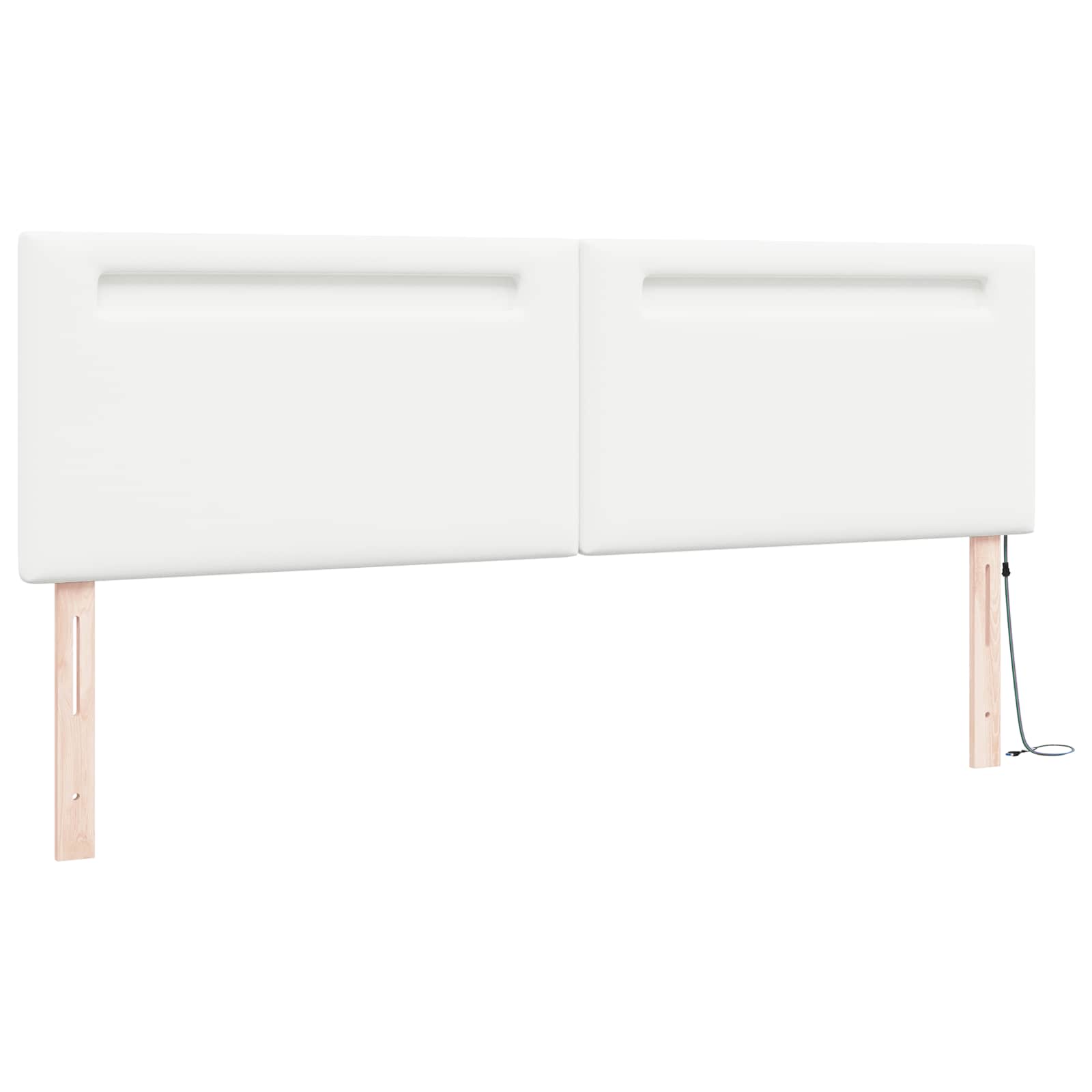 vidaXL Wezgłowie LED Biały 180 cm Skóra ekologiczna