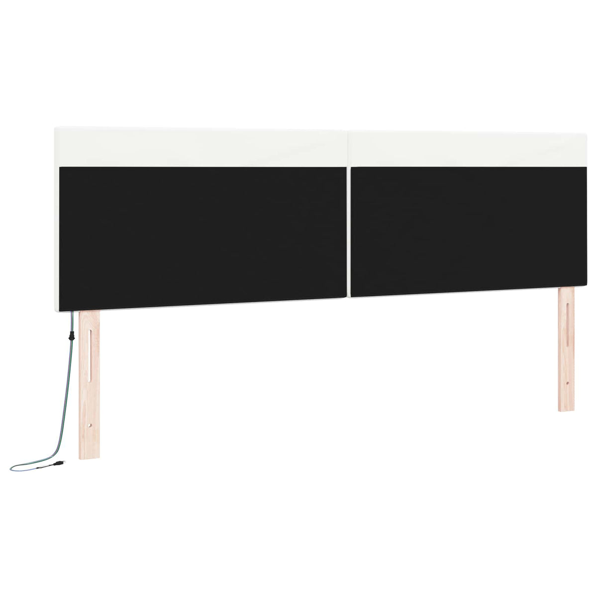 vidaXL Wezgłowie LED Biały 180 cm Skóra ekologiczna