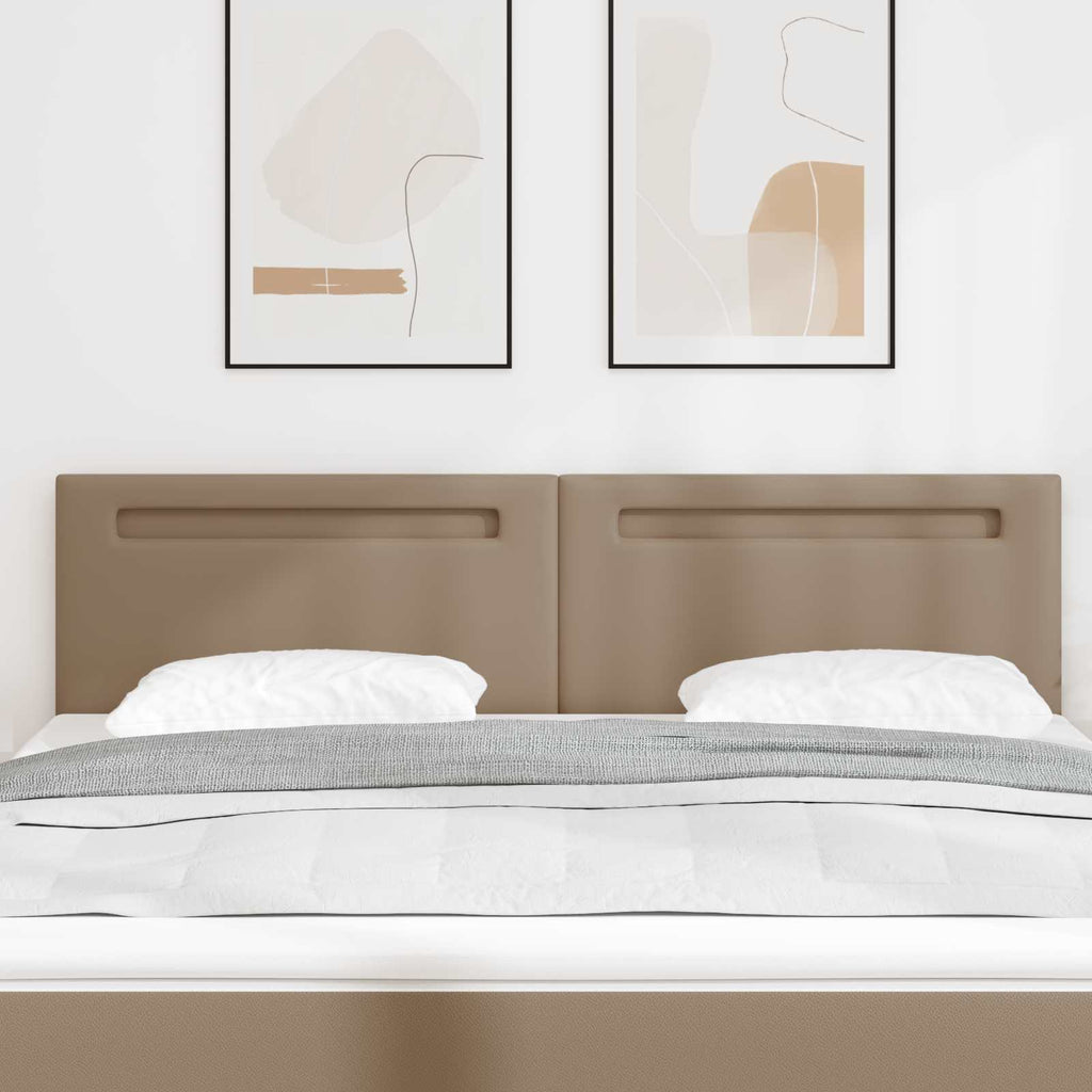 vidaXL Wezgłowie LED Cappuccino 180 cm Skóra ekologiczna