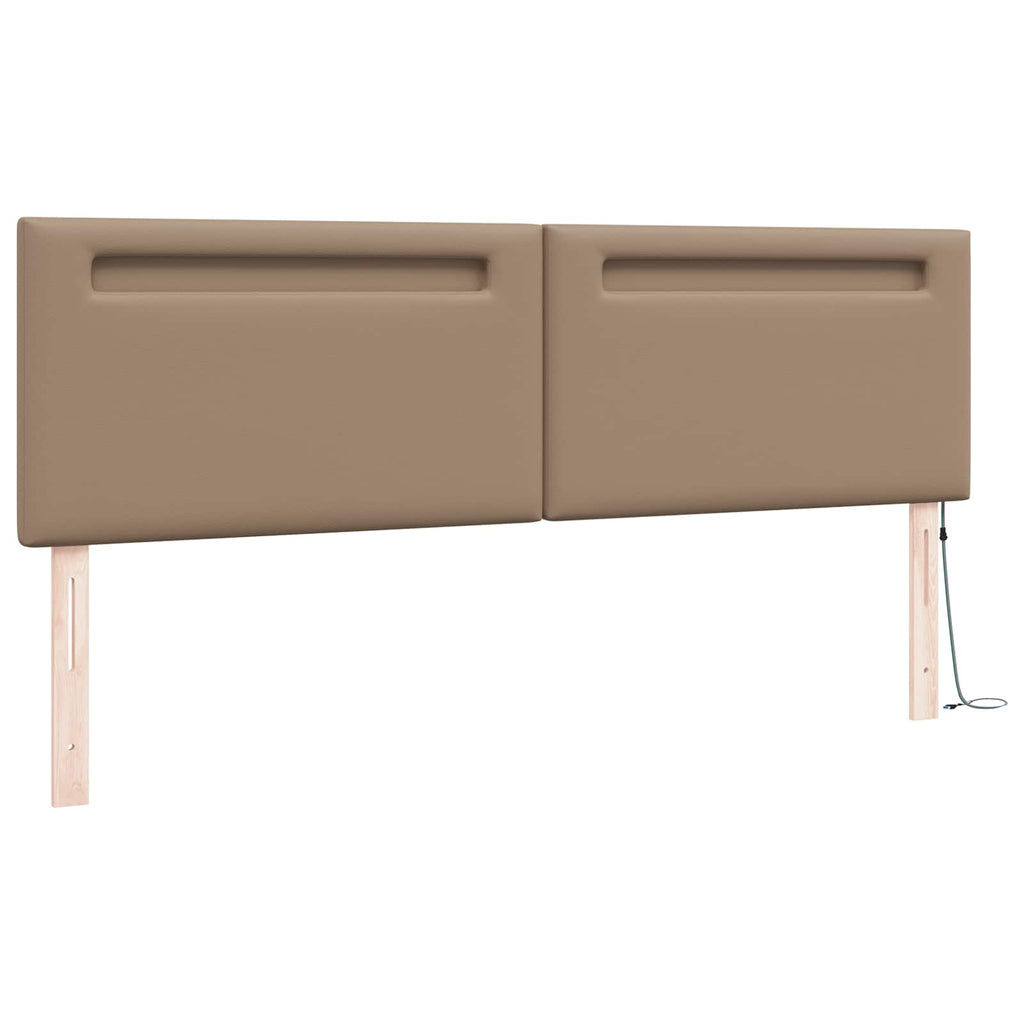 vidaXL Wezgłowie LED Cappuccino 180 cm Skóra ekologiczna