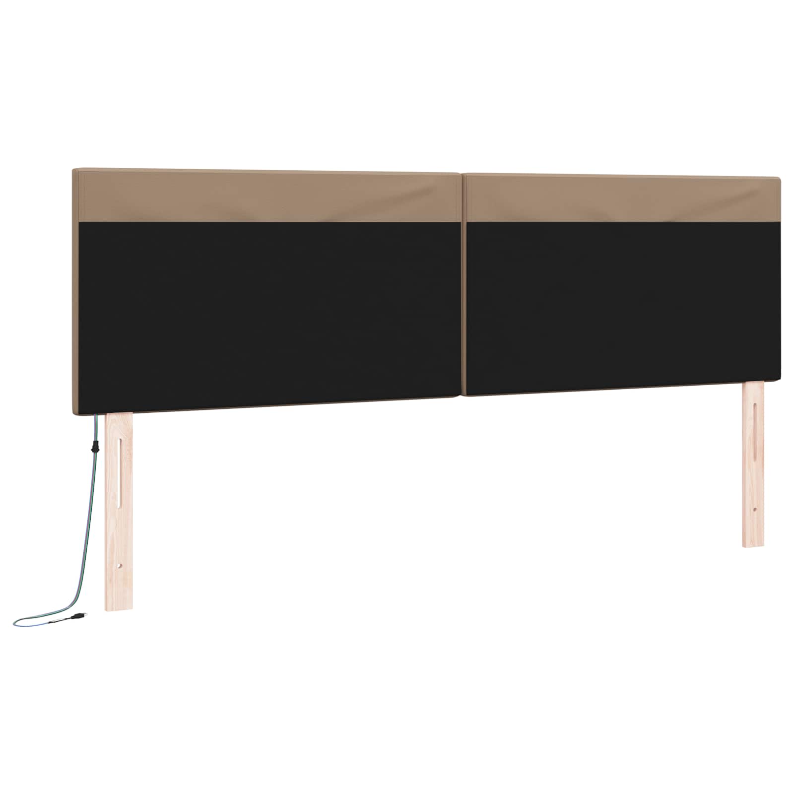 vidaXL Wezgłowie LED Cappuccino 180 cm Skóra ekologiczna