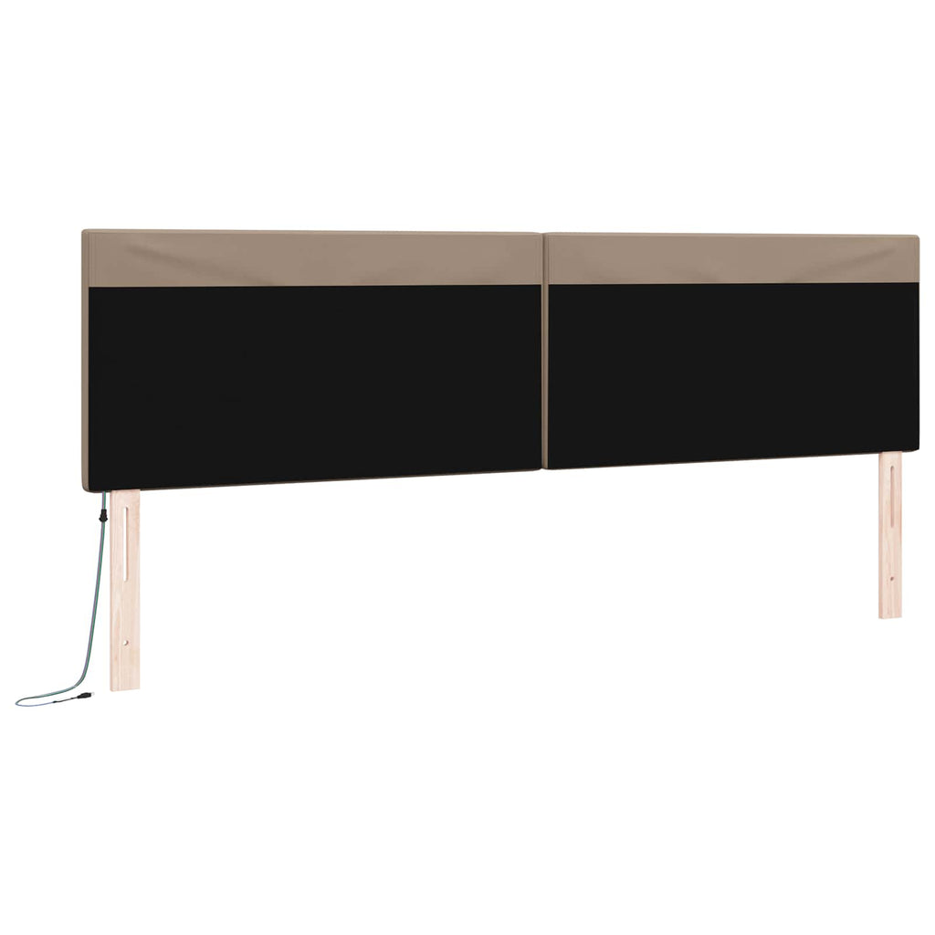 vidaXL Wezgłowie LED Cappuccino 200 cm Skóra ekologiczna