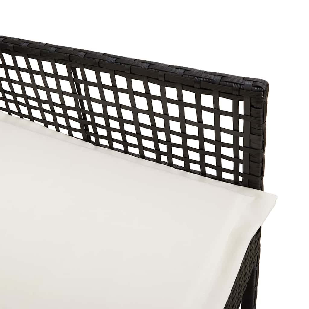vidaXL Krzesło Ogrodowe 2 pcs Czarny 55 x 53 x 85 cm polirattan