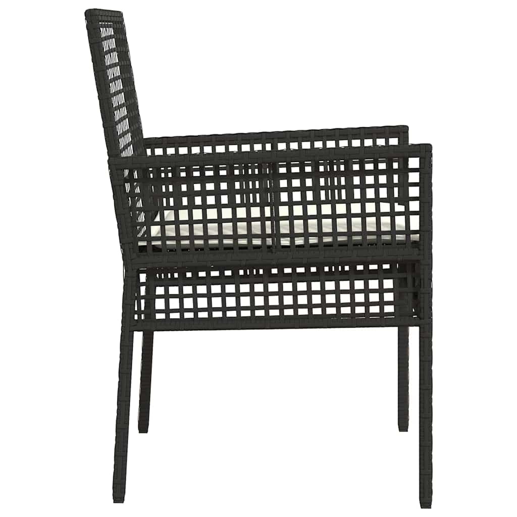 vidaXL Krzesło Ogrodowe 2 pcs Czarny 55 x 53 x 85 cm polirattan