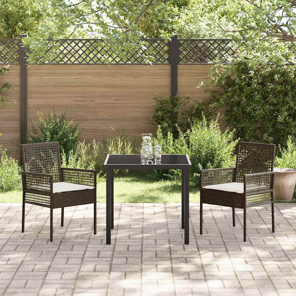 vidaXL Krzesło Ogrodowe 2 pcs Brązowy 55 x 53 x 85 cm polirattan