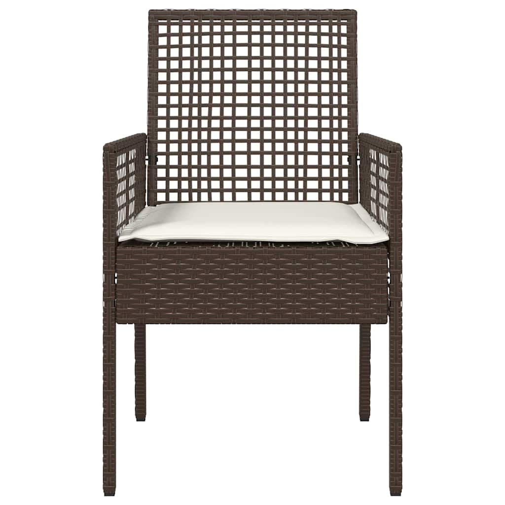vidaXL Krzesło Ogrodowe 2 pcs Brązowy 55 x 53 x 85 cm polirattan