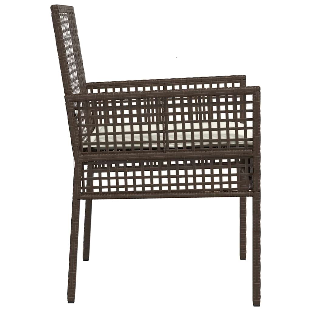 vidaXL Krzesło Ogrodowe 2 pcs Brązowy 55 x 53 x 85 cm polirattan