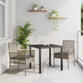 vidaXL Krzesło Ogrodowe 2 pcs Szary 55 x 53 x 85 cm polirattan