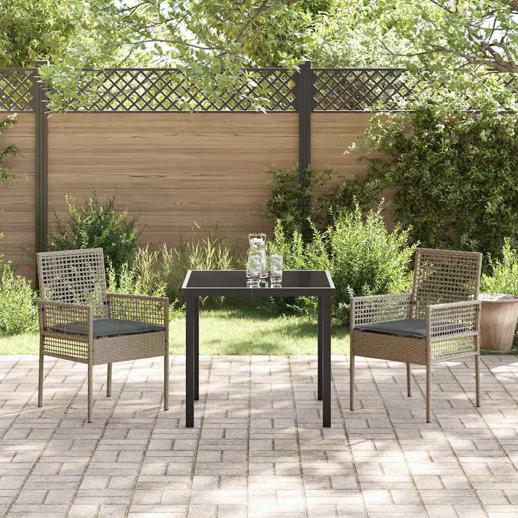 vidaXL Krzesło Ogrodowe 2 pcs Szary 55 x 53 x 85 cm polirattan