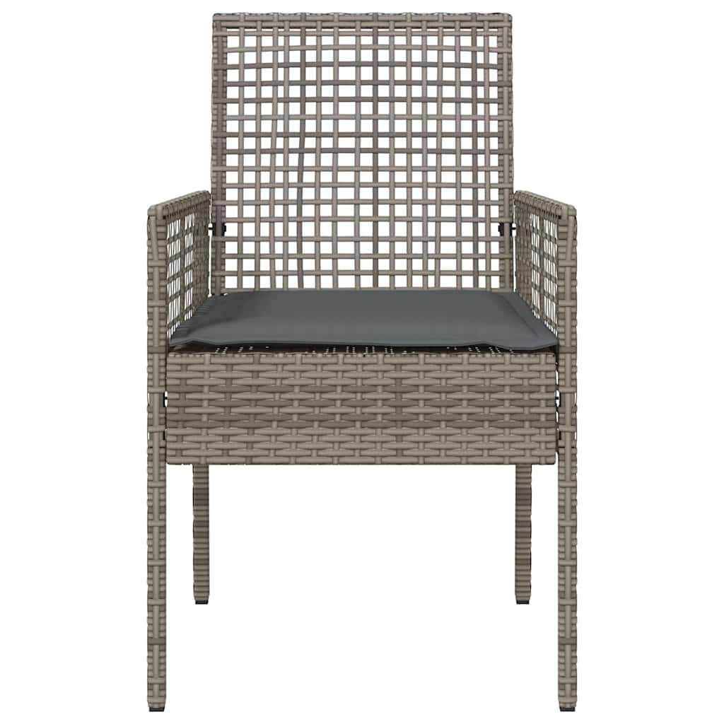 vidaXL Krzesło Ogrodowe 2 pcs Szary 55 x 53 x 85 cm polirattan