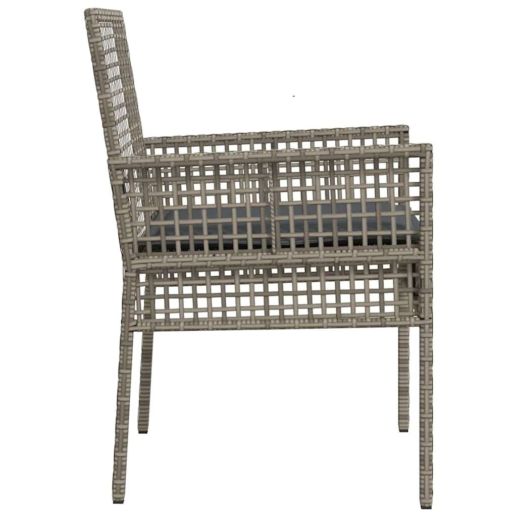 vidaXL Krzesło Ogrodowe 2 pcs Szary 55 x 53 x 85 cm polirattan