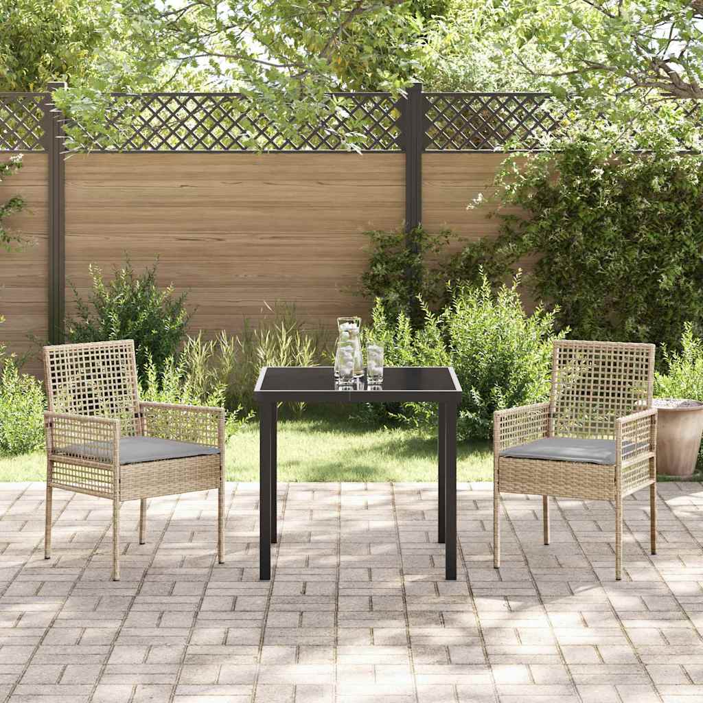 vidaXL Krzesło Ogrodowe 2 pcs Beżowy 55 x 53 x 85 cm polirattan