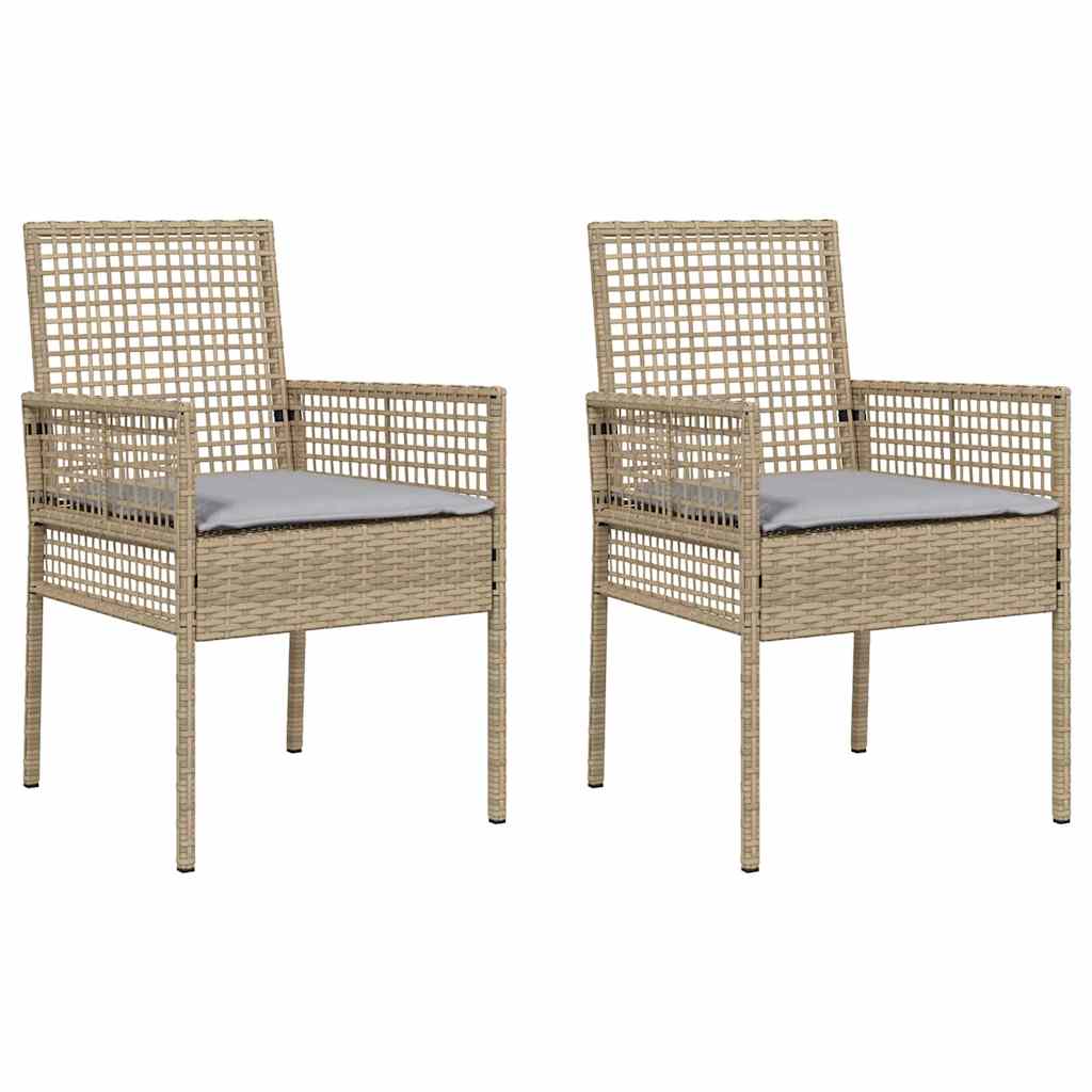 vidaXL Krzesło Ogrodowe 2 pcs Beżowy 55 x 53 x 85 cm polirattan