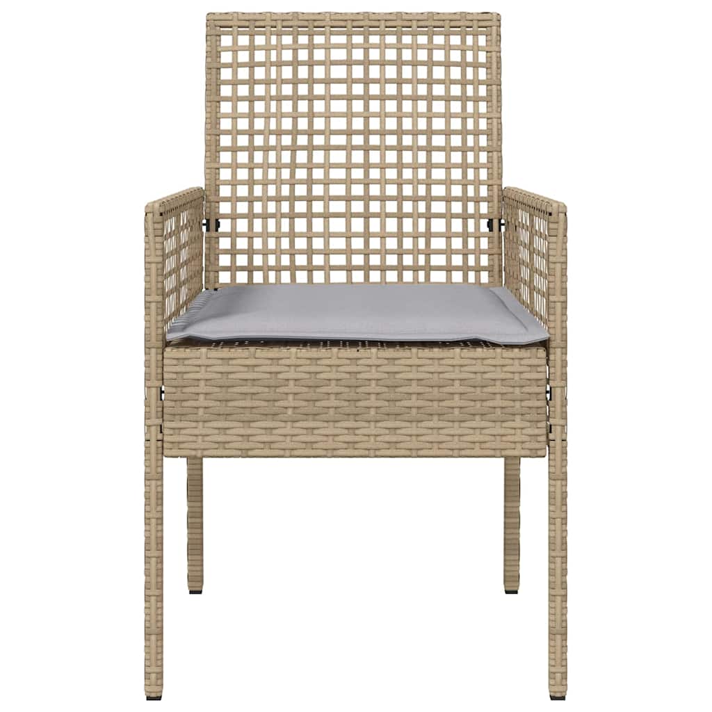 vidaXL Krzesło Ogrodowe 2 pcs Beżowy 55 x 53 x 85 cm polirattan