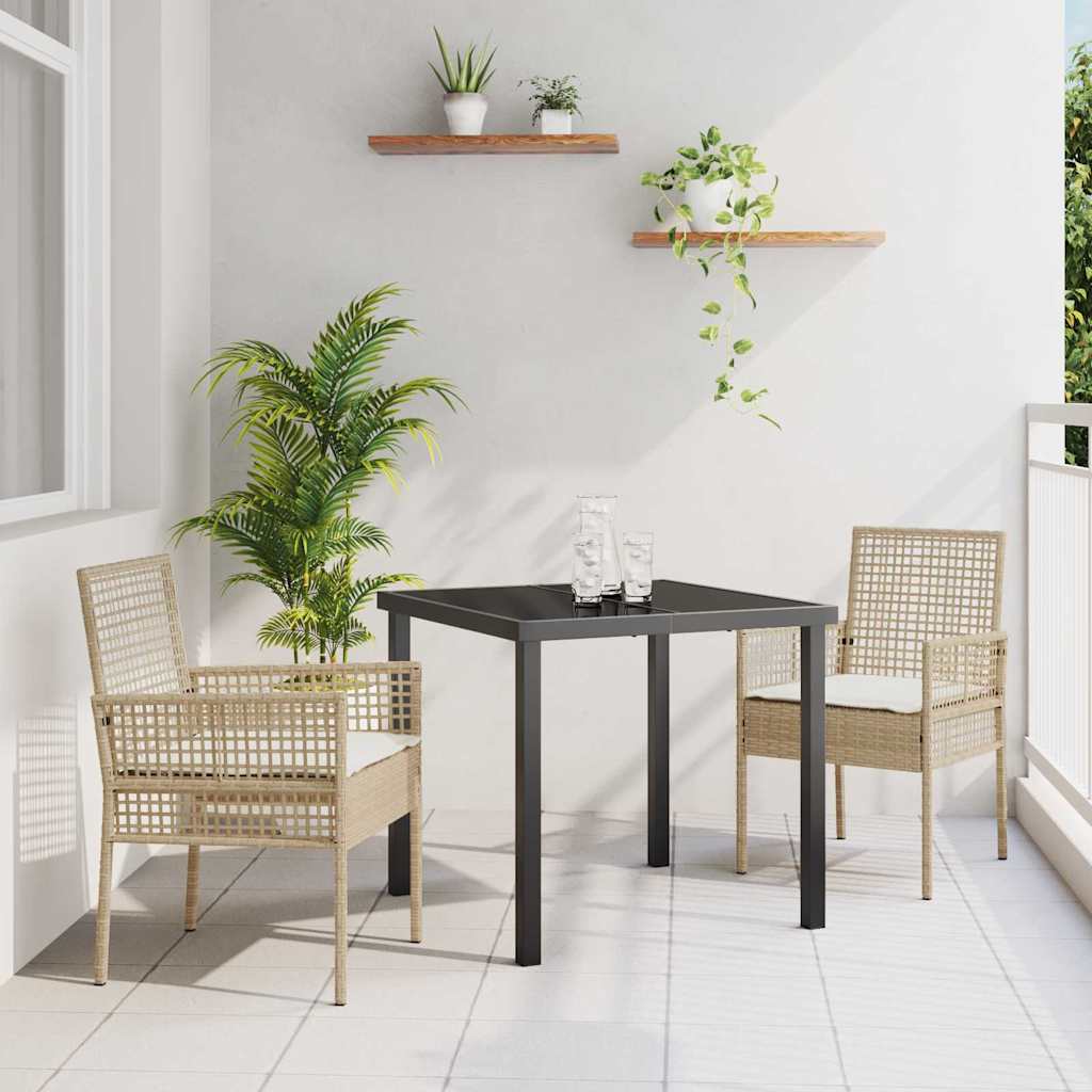 vidaXL Krzesło Ogrodowe 2 pcs Beżowy 55 x 53 x 85 cm polirattan