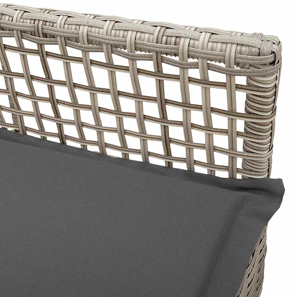 vidaXL Krzesło Ogrodowe 2 pcs Jasnoszary 55 x 53 x 85 cm polirattan