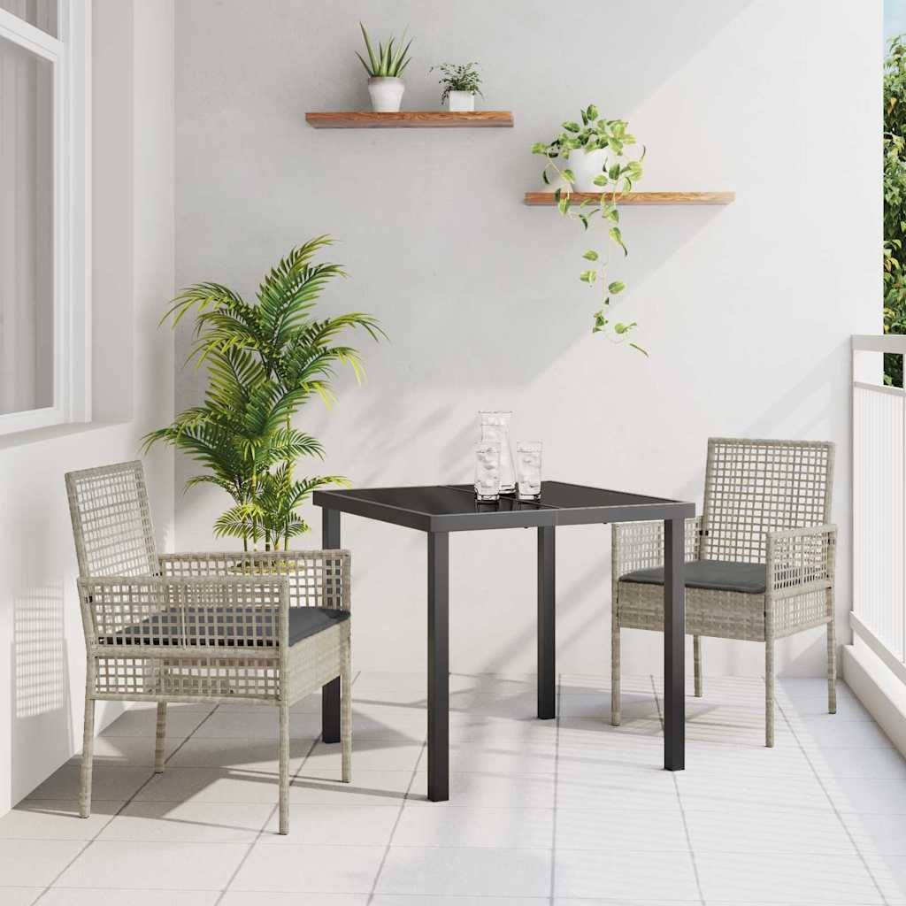 vidaXL Krzesło Ogrodowe 2 pcs Jasnoszary 55 x 53 x 85 cm polirattan