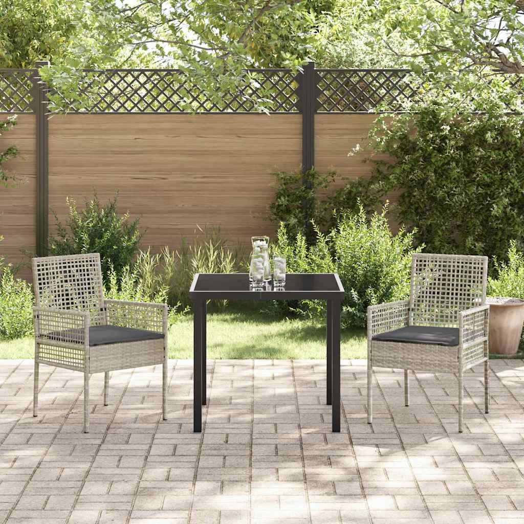 vidaXL Krzesło Ogrodowe 2 pcs Jasnoszary 55 x 53 x 85 cm polirattan