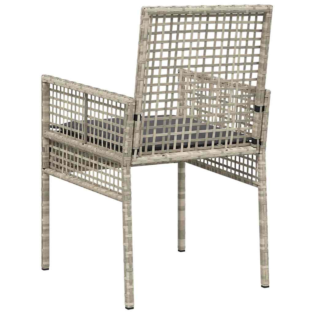 vidaXL Krzesło Ogrodowe 2 pcs Jasnoszary 55 x 53 x 85 cm polirattan