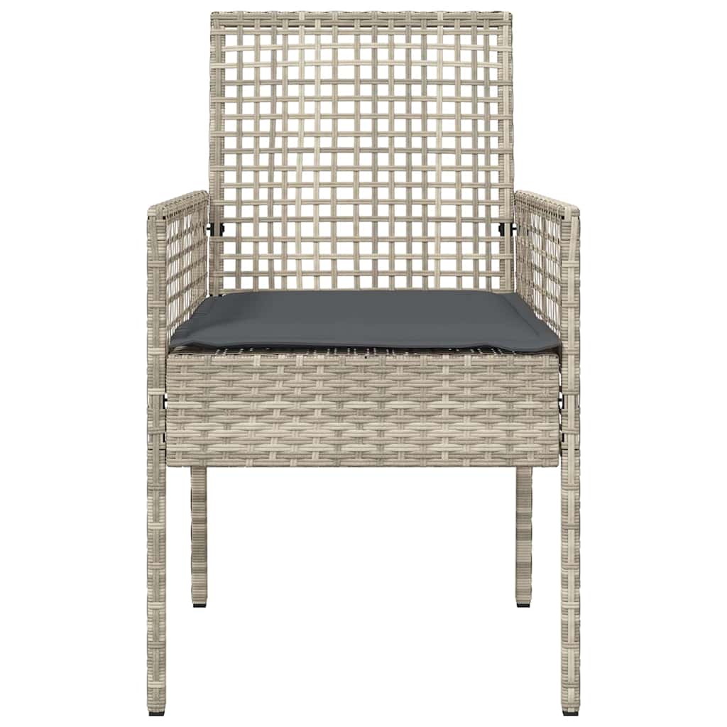 vidaXL Krzesło Ogrodowe 2 pcs Jasnoszary 55 x 53 x 85 cm polirattan